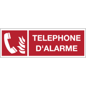 Panneau Picto + Texte Téléphone d'Alarme - ISO 7010