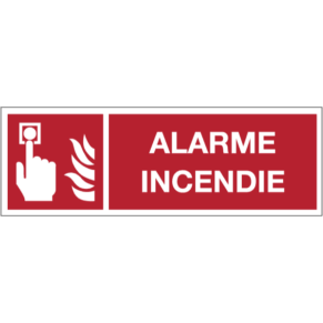 Panneau Picto + Texte Alarme Incendie - ISO 7010