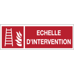 Panneau Picto + Texte Échelle d'Intervention - ISO 7010