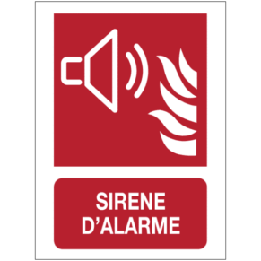 Panneau Picto + Texte Sirène d'Alarme