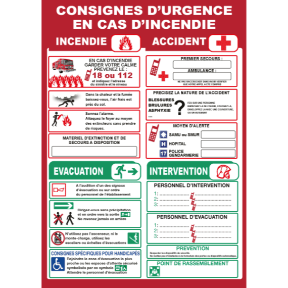 Consignes d'Urgence en cas d'Incendie