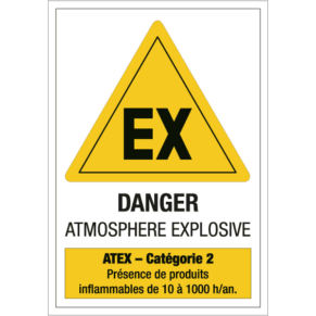 Panneau Danger Atmosphère Explosive (ATEX) - Catégorie 2