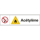 Panneau Danger Acétylène - Interdiction de Fumer