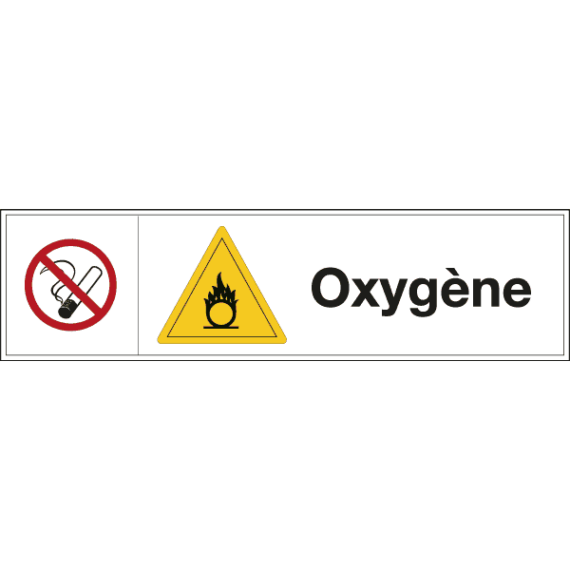 Panneau Danger Oxygène - Interdiction de Fumer