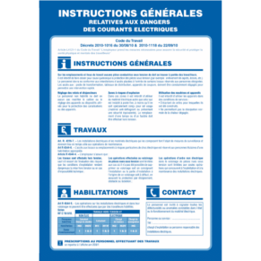 Panneau Instructions Générales Relatives aux Dangers Électriques