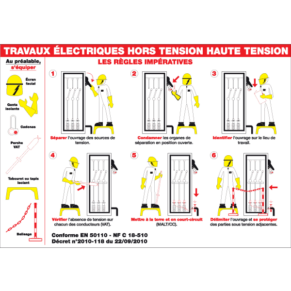 Panneau Travaux Électriques Hors Tension Haute Tension