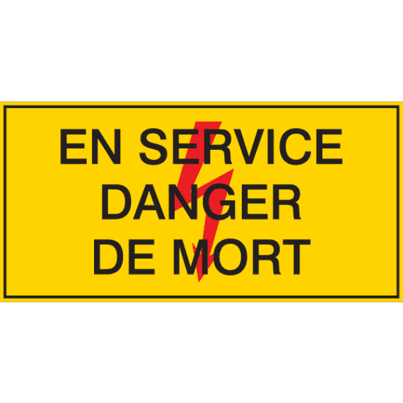 Panneau Flèche Danger - En Service Danger de Mort