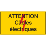 Panneau Flèche danger - Attention Câbles Électriques