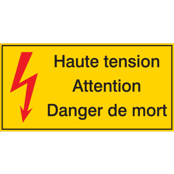 Panneau Flèche Danger - Haute Tension - Attention Danger de Mort