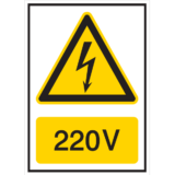 Panneau 220V - Flèche Danger Électrique
