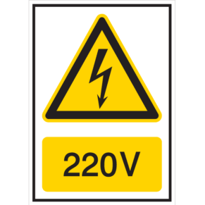 Panneau 220V - Flèche Danger Électrique