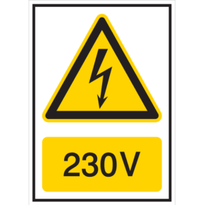Panneau 230V - Flèche Danger Électrique