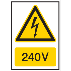Panneau 240V - Flèche Danger Électrique