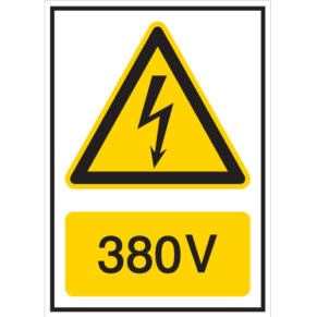 Panneau 380V - Flèche Danger Électrique