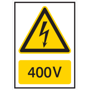 Panneau 400V - Flèche Danger Électrique