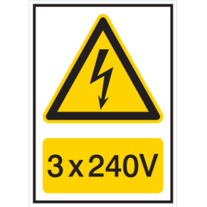 Panneau 3x240V - Flèche Danger Électrique
