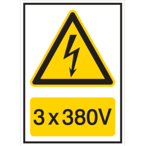 Panneau 3x380V - Flèche Danger Électrique