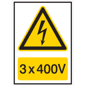 Panneau 3x400V - Flèche Danger Électrique