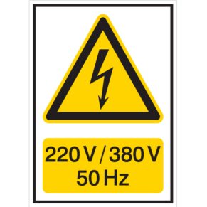 Panneau 220V / 380V 50Hz - Flèche Danger Électrique