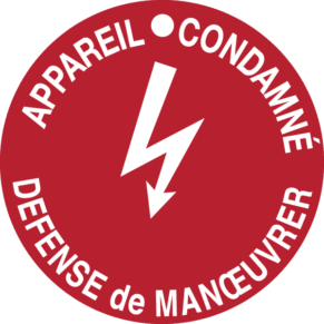 Panneau Flèche Danger Électrique - Appareil Condamné - Défense de Manœuvrer