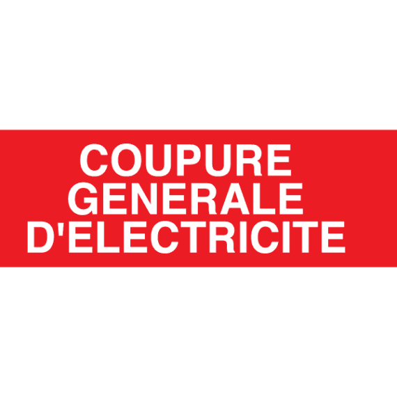 Panneau Coupure Générale d'Électricité