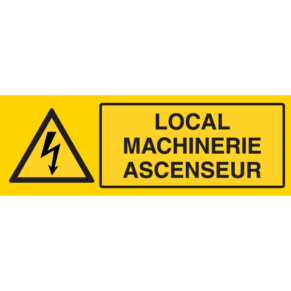 Panneau Local Machinerie Ascenseur - Flèche Danger Électrique