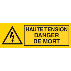 Panneau Haute Tension Danger de Mort - Flèche Danger Électrique