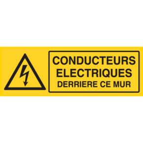 Panneau Conducteurs Électriques Derrière Ce Mur - Flèche Danger Électrique