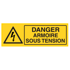 Panneau Danger Armoire Sous Tension - Flèche Danger Électrique