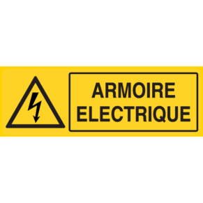 Panneau Armoire Électrique - Flèche Danger Électrique