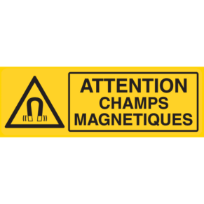 Panneau Attention Champs Magnétiques - Flèche Danger Électrique