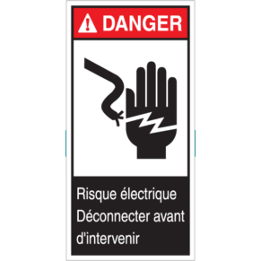 Panneau Danger + Picto Risque Électrique - Déconnecter Avant d'Intervenir