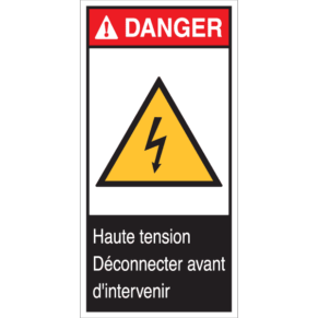 Panneau Danger + Picto Haute Tension - Déconnecter Avant d'Intervenir