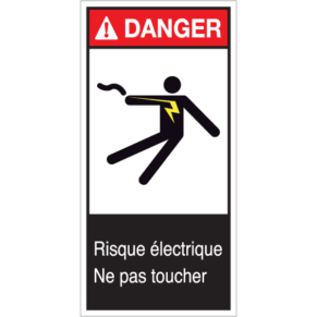 Panneau Danger + Picto Risque Électrique - Ne Pas Toucher