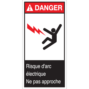 Panneau Danger + Picto Risque d'Arc Électrique - Ne Pas Approcher