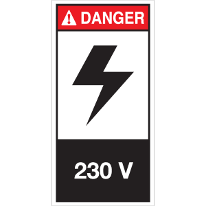 Panneau Danger + Picto - 230 V