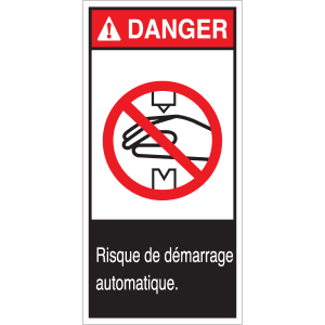 Panneau Danger + Picto - Risque de Démarrage Automatique