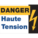 Panneau + Picto Attention - Danger Haute Tension