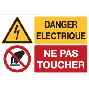 Panneau + Pictos Danger Électrique - Ne Pas Toucher