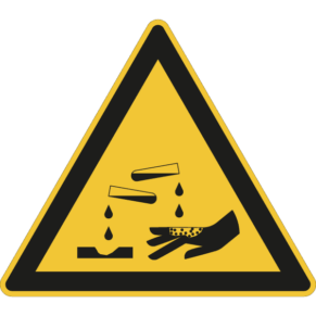Panneau Danger Substances Corrosives ISO 7010 - W023