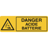 Panneau Danger Acide Batterie