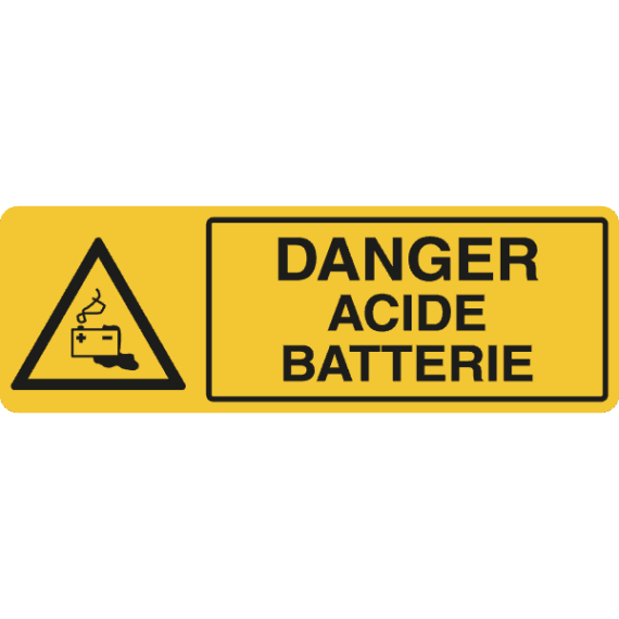 Panneau Danger Acide Batterie