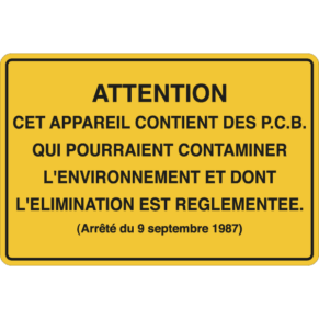 Panneau Attention Cet Appareil Contient des PCB