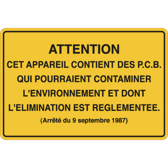 Panneau Attention Cet Appareil Contient des PCB