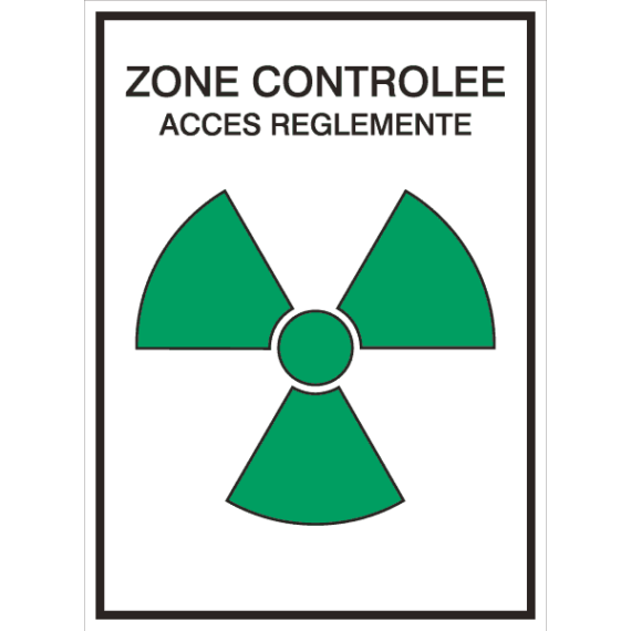 Panneau + Picto Radioactivité Zone Contrôlée - Accès Réglementé