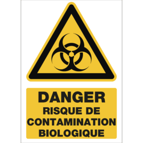 Panneau + Picto Danger Risque de Contamination Biologique