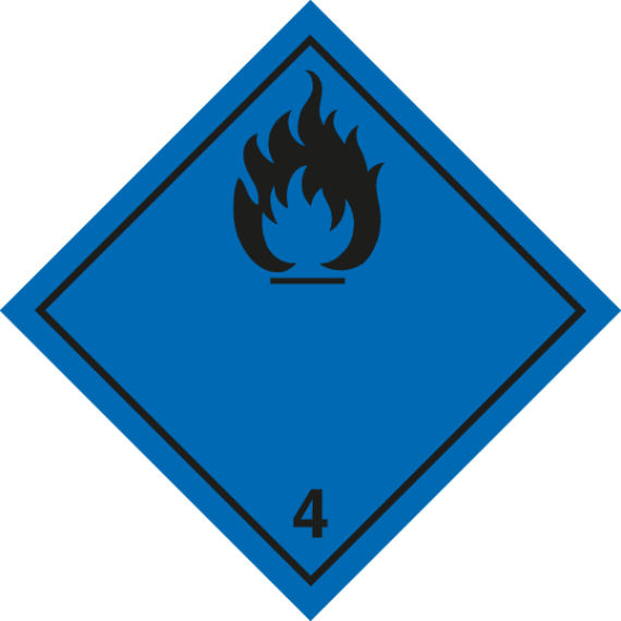 Panneau Transport Gaz Inflammable au Contact de l'Eau - Classe 4