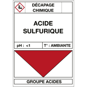 Étiquette Cuve Décapage Acide Sulfurique