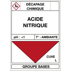 Étiquette Cuve Décapage Acide Nitrique