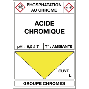Étiquette Cuve Phosphatation au Chrome Acide Chromique